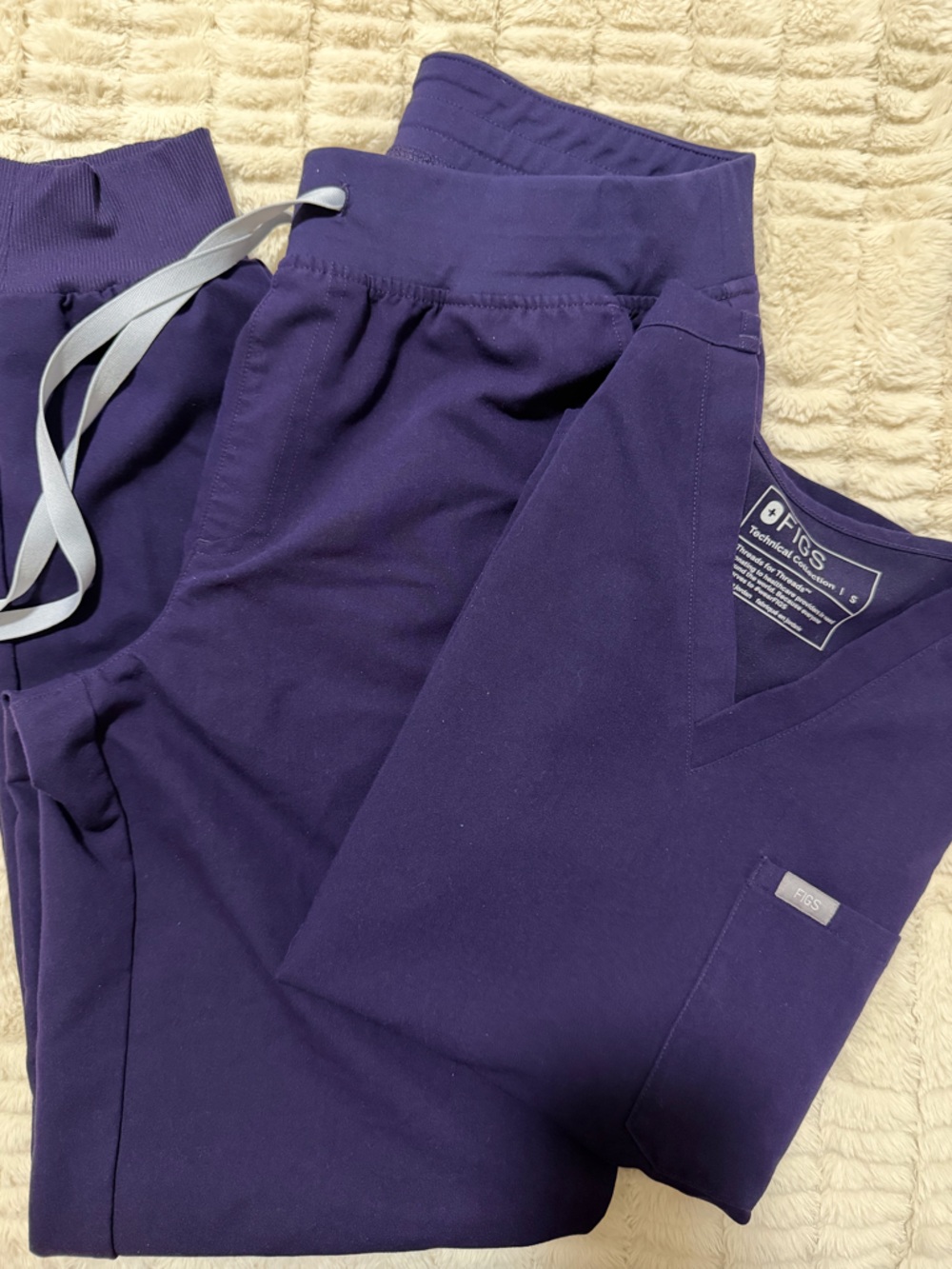 FIGS Deep Purple V-Neck Scrub Top